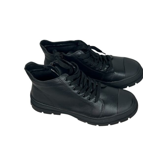 Milocaca Black Lace Up High-Top Side Zip Platform Sneaker Boots Size 11 NWOT - Picture 8 of 16